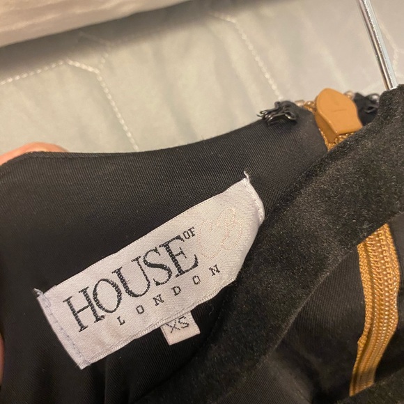 House of CB London golden metallic mini dress, size XS - Picture 4 of 8